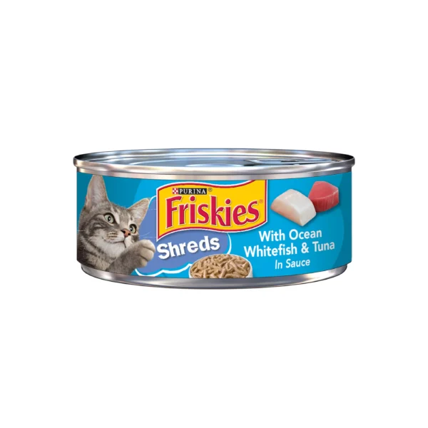 FRISKIES SHREDES WITH OCEAN WHITEFISH AND TUNA 24X5.5 OZ